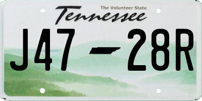 TN license plate J4728R