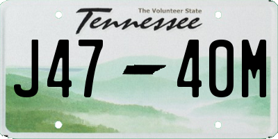 TN license plate J4740M