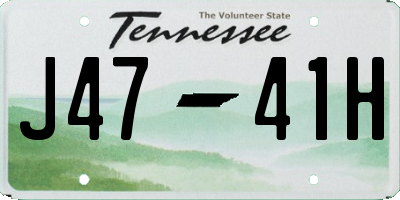 TN license plate J4741H