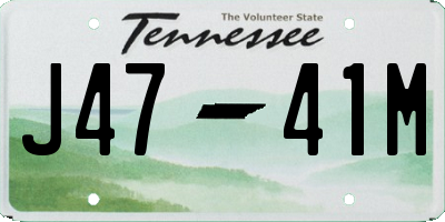 TN license plate J4741M