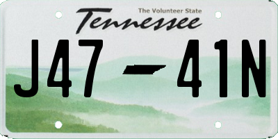 TN license plate J4741N