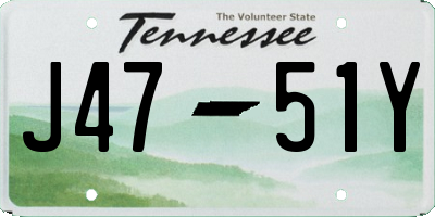 TN license plate J4751Y