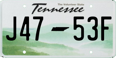 TN license plate J4753F