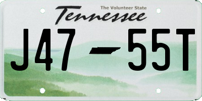 TN license plate J4755T