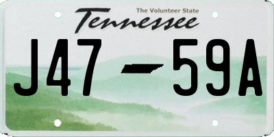 TN license plate J4759A