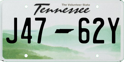 TN license plate J4762Y