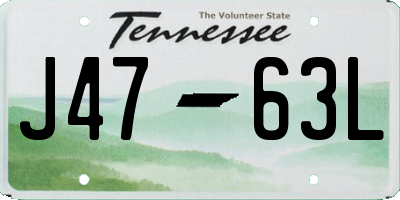 TN license plate J4763L