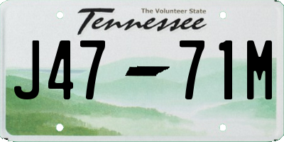 TN license plate J4771M