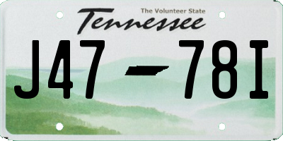TN license plate J4778I