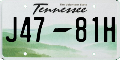 TN license plate J4781H