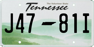 TN license plate J4781I