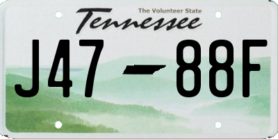 TN license plate J4788F