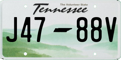TN license plate J4788V
