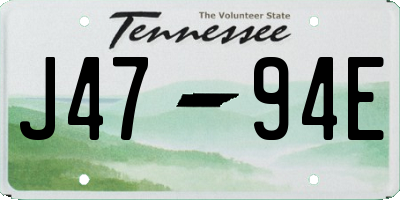 TN license plate J4794E