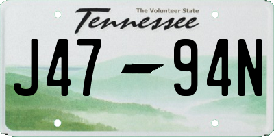 TN license plate J4794N