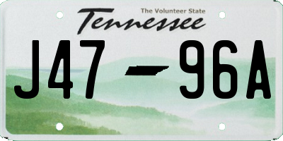 TN license plate J4796A