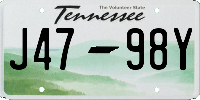 TN license plate J4798Y