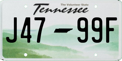 TN license plate J4799F
