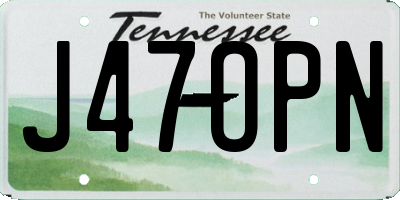 TN license plate J47OPN