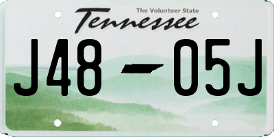 TN license plate J4805J