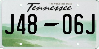 TN license plate J4806J