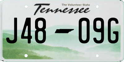 TN license plate J4809G