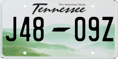 TN license plate J4809Z