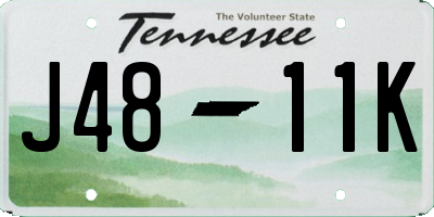 TN license plate J4811K