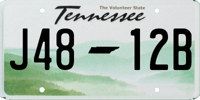 TN license plate J4812B