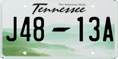 TN license plate J4813A