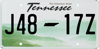 TN license plate J4817Z