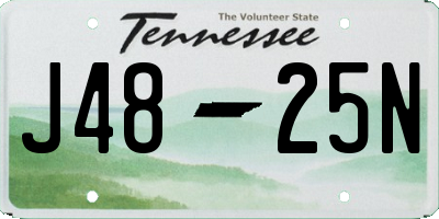 TN license plate J4825N