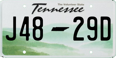 TN license plate J4829D