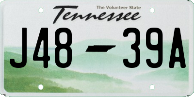 TN license plate J4839A