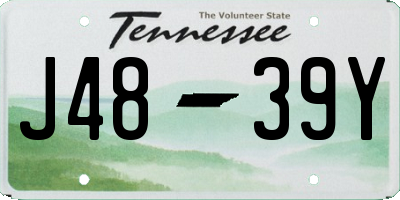 TN license plate J4839Y