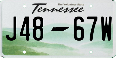 TN license plate J4867W