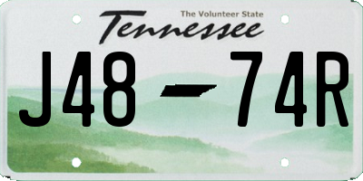 TN license plate J4874R