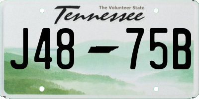 TN license plate J4875B