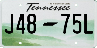 TN license plate J4875L
