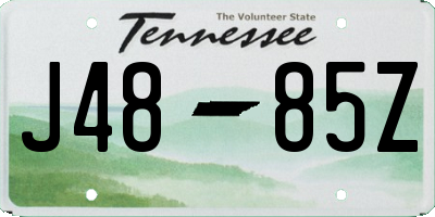 TN license plate J4885Z