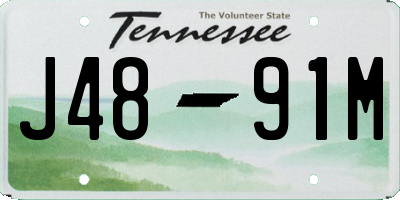 TN license plate J4891M
