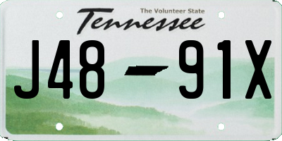 TN license plate J4891X
