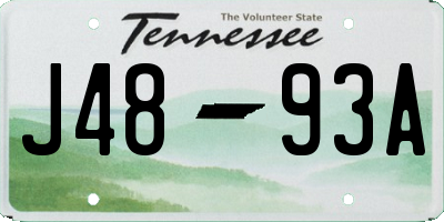 TN license plate J4893A