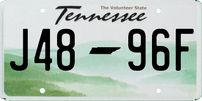 TN license plate J4896F