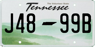 TN license plate J4899B