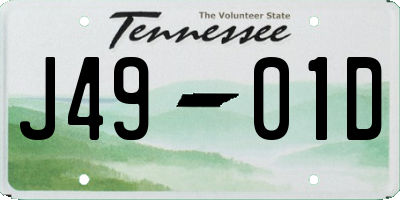 TN license plate J4901D