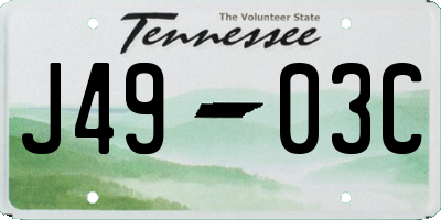 TN license plate J4903C