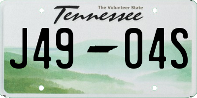TN license plate J4904S