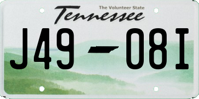 TN license plate J4908I