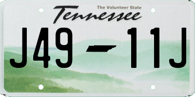 TN license plate J4911J